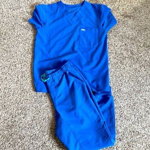 Figs Size small Womens Scrubs. Blue. Catalina top and Zamora bottom.